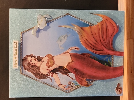 Oceania Mermaid A4 Red by Yana Pritchard