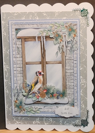 CHRISTMAS WINDOW - GOLDFINCH by Yana Pritchard