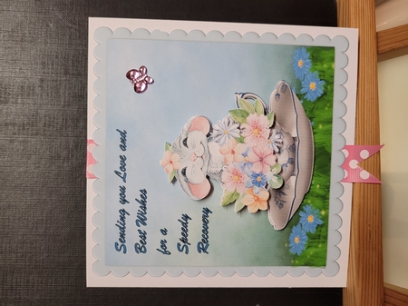 Get Well Soon 7 - 6x6 inch card front with decoupage by Yana Pritchard