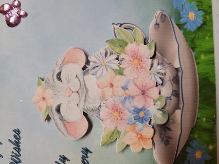 Get Well Soon 7 - 6x6 inch card front with decoupage by Yana Pritchard