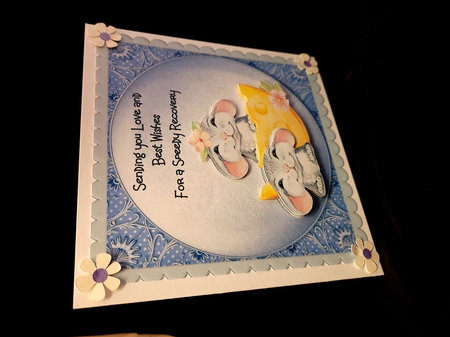 Get Well Soon 8 - 6x6 inch card front with decoupage by Yana Pritchard