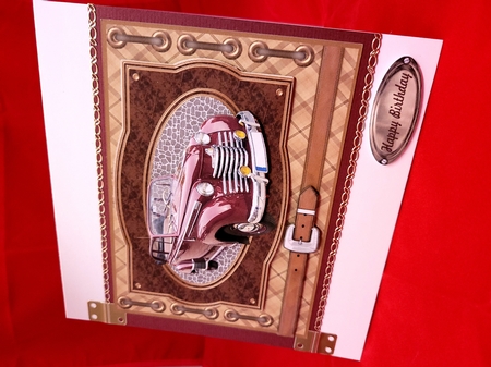 Vintage car with belt card front 7 by Yana Pritchard