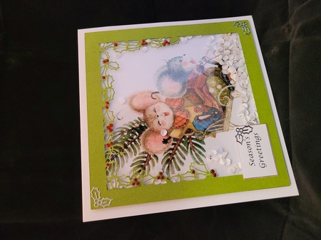 Fun On The Sled Christmas Mice by Yana Pritchard
