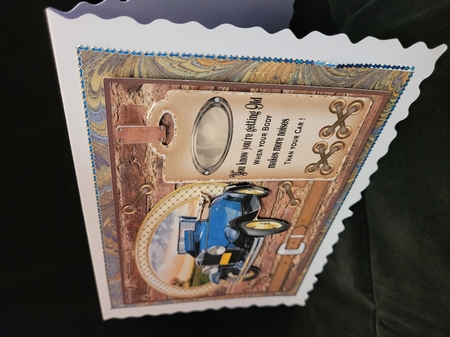 Classic car in oval card front 6 by Yana Pritchard