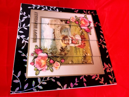 Vintage girl gathering flowers Side Stacker by Yana Pritchard