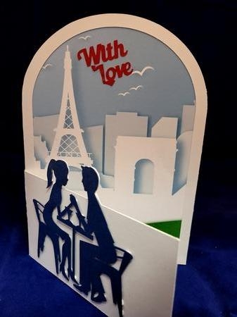 With Love Arch card with Backing Paper by Yana Pritchard