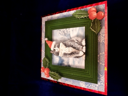 Meowy Christmas Cat - Norwegian Forest 8x8 by Yana Pritchard