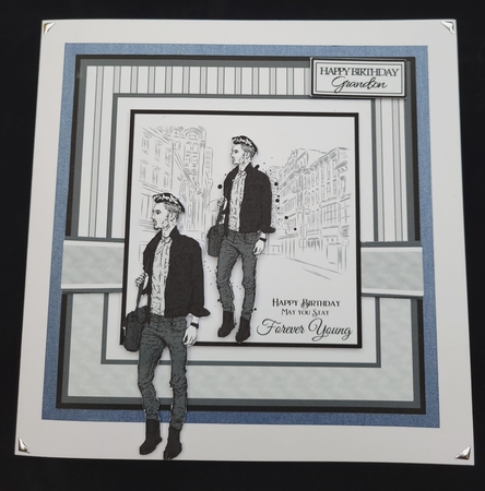 8x8 Forever Young Card Front with sentiments  by Yana Pritchard