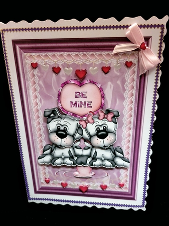 Be Mine Valentine Decoupage Card Front by Yana Pritchard
