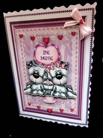 Be Mine Valentine Decoupage Card Front by Yana Pritchard