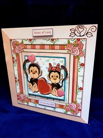 Romance Monkey Love Decoupage Topper by Yana Pritchard