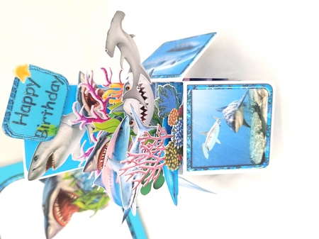 3D POP BOX CARD KIT - MAN EATERS by Yana Pritchard