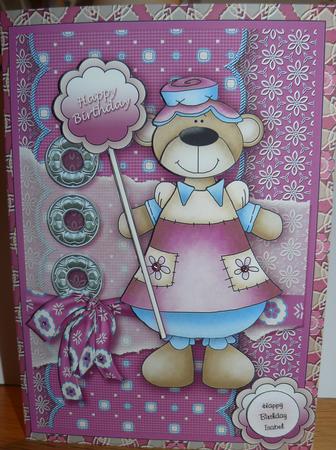 Spring Bear Aubergine Cutie Sheet, Decoupage Step by Step by Yvonne Benton