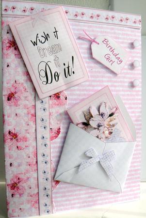 Floral Notes Pink & Blue Kit with Step by Step Decoupage by Yvonne Benton