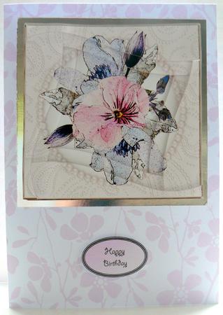 Posy and Pearls Card with Wavy Spiral Side Stacker by Yvonne Benton