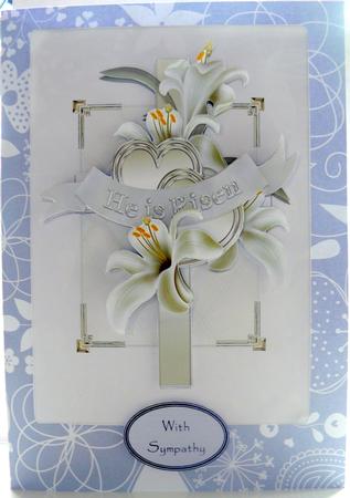 He is Risen - Cream Religious Easter Card by Yvonne Benton