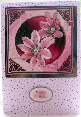 Clematis Quick Card with Wavy Spiral Side Stacker by Yvonne Benton