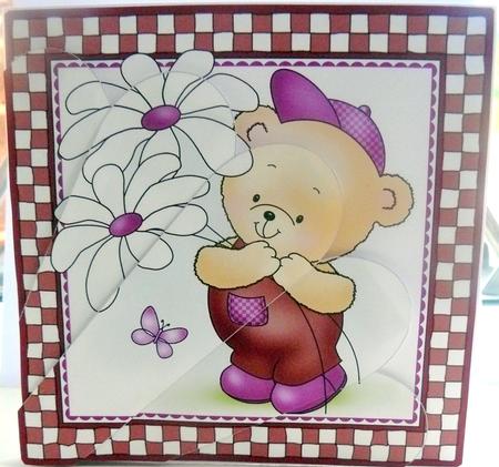 Robert's Flowers Quick Card with Fan Pyramage Topper by Yvonne Benton