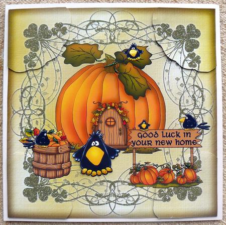 Good Luck in Your New Home Pumpkin by Yvonne Benton