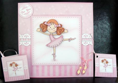 8 x 8 3D Girlz Betzi Ballerina Mini Kit 3D Decoupage by Yvonne Benton