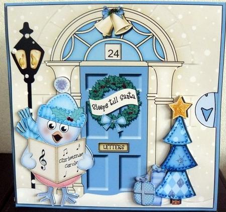 3D Singing Robin Xmas Door Countdown Animated Card by Yvonne Benton
