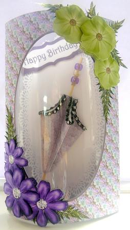 Little Flowers Parasol Pillow Card by Yvonne Benton