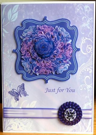 Lilac Roses with Butterfly and Jewel by Yvonne Benton