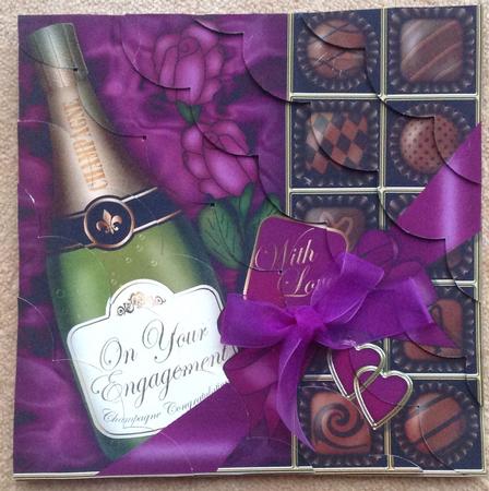 8 x 8 Engagement Champers Chocs N Roses Scalloped Corner Kit by Yvonne Benton