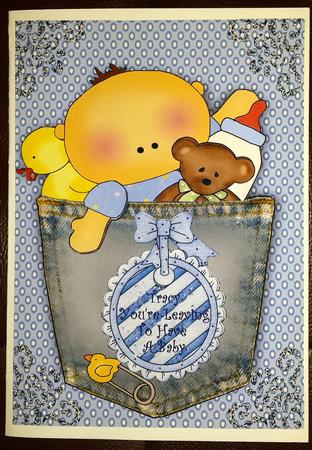 Denim Pocket Baby Boy A4 by Yvonne Benton