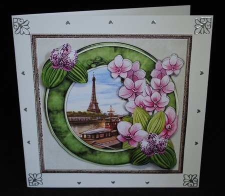 Petit Card Paris & Orchids  by Yvonne Middleton