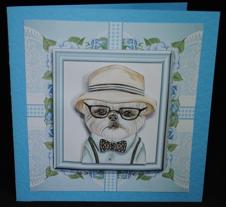 Gorgeous Dog In Floral Frame 8x8 Mini Kit by Yvonne Middleton