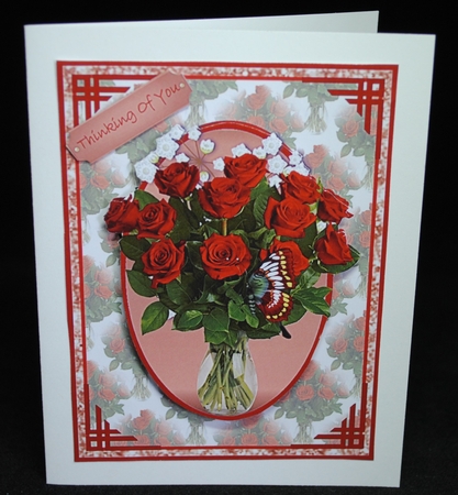 Red Floral Vase by Yvonne Middleton