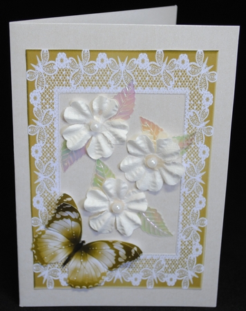 Lace Butterfly A5 Frames-Candy Floss b by Yvonne Middleton