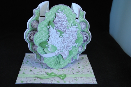 Lilac Blossoms Double Pop Out Card and Envelope by Yvonne Middleton
