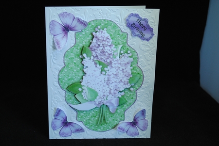 Lilac Blossoms Double Pop Out Card and Envelope by Yvonne Middleton