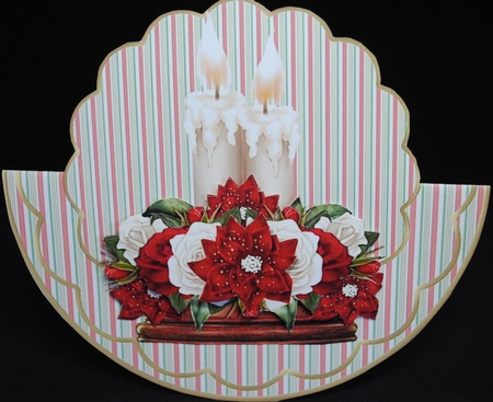 Candles & Poinsettias rocker card by Yvonne Middleton