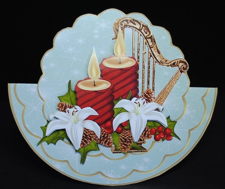 Christmas  Harp Rocker card by Yvonne Middleton