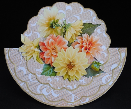 Dahlias Rocker card by Yvonne Middleton
