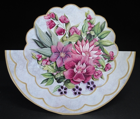 Wine coloured flowers rocker card by Yvonne Middleton