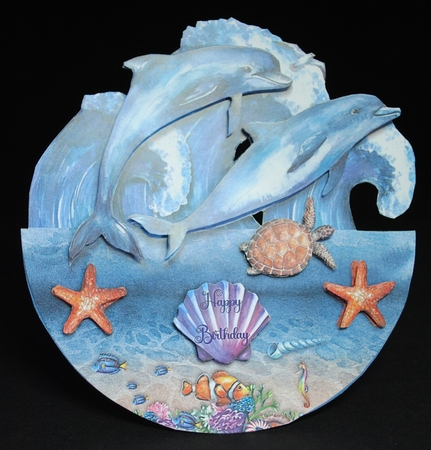 DOLPHINS ROCKER CARD by Yvonne Middleton