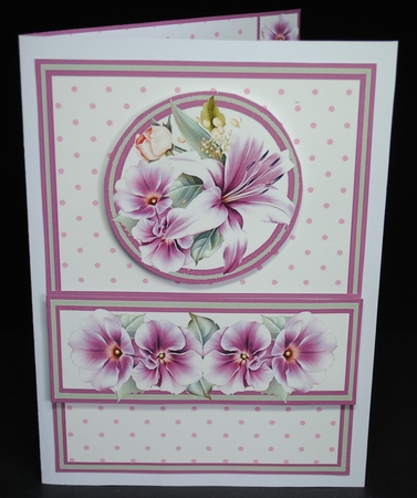 Diagonal pop-out Lilies & pansies by Yvonne Middleton