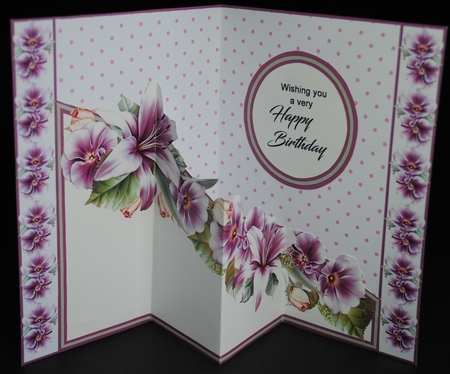 Diagonal pop-out Lilies & pansies by Yvonne Middleton