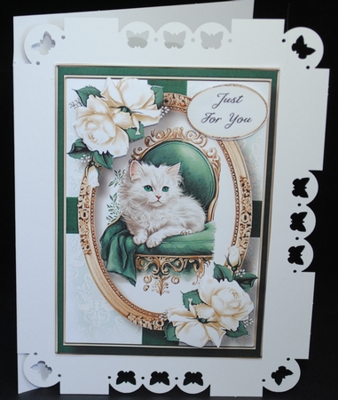 Emerald Eyes & Ivory Roses A5 by Yvonne Middleton