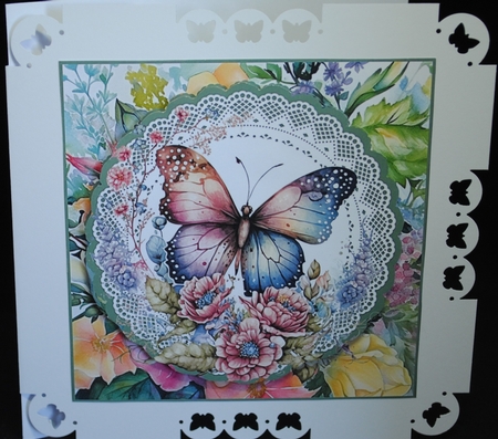 3 Multi floral butterfly card fronts/toppers by Yvonne Middleton
