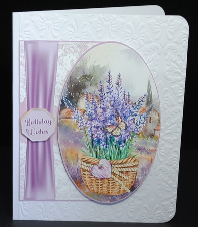 Lavender basket card front(oval) by Yvonne Middleton