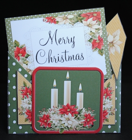 Christmas Poinsettia Criss Cross Card by Yvonne Middleton