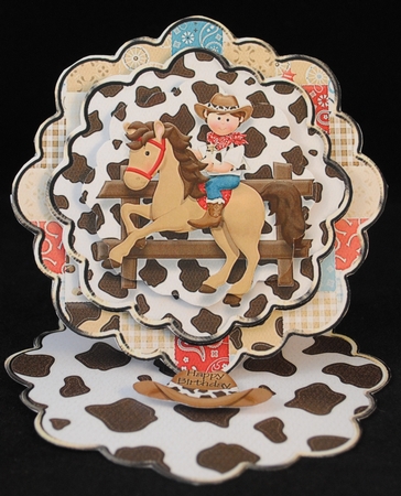 Cowboy 2 in 1 Scalloped Easel Card Kit by Yvonne Middleton
