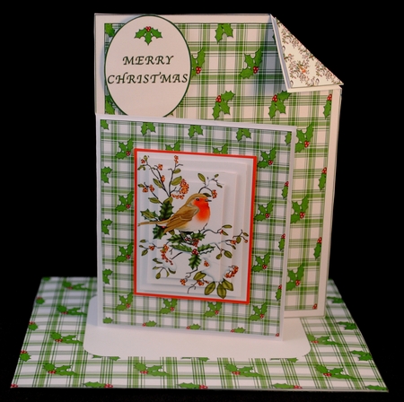 Fold Back Corner Robin Christmas Card by Yvonne Middleton