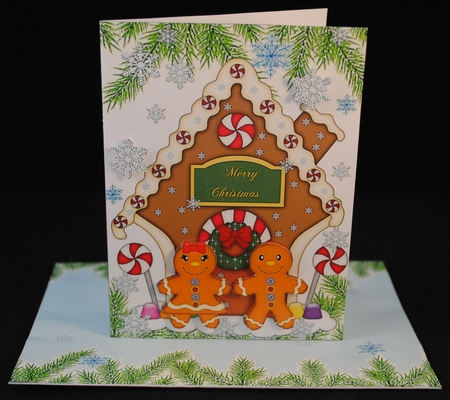 Christmas Gingerbread House 3D Decoupage Card Kit by Yvonne Middleton