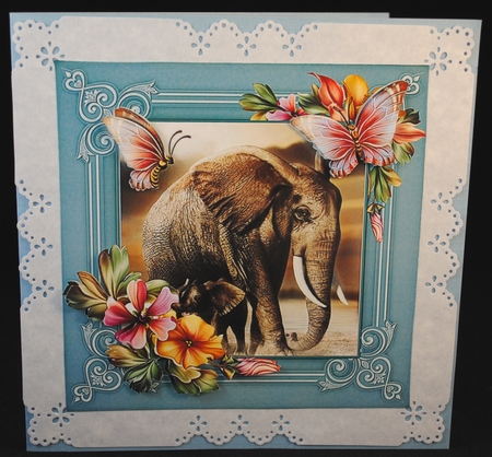8"x 8" Cardfront with Decoupage by Yvonne Middleton